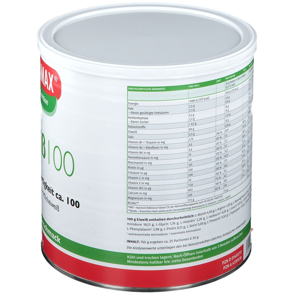 MEGAMAX® Nutrition Eiweiß 100 Himbeer-Geschmack