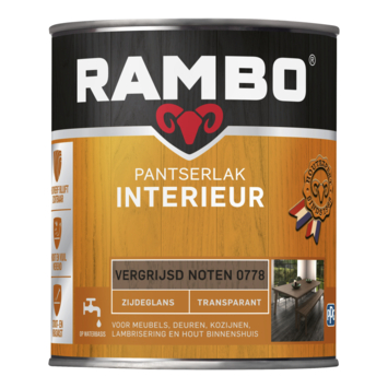 Rambo pantserlak interieur transparant zijdeglans vergrijsd noten 750 ml