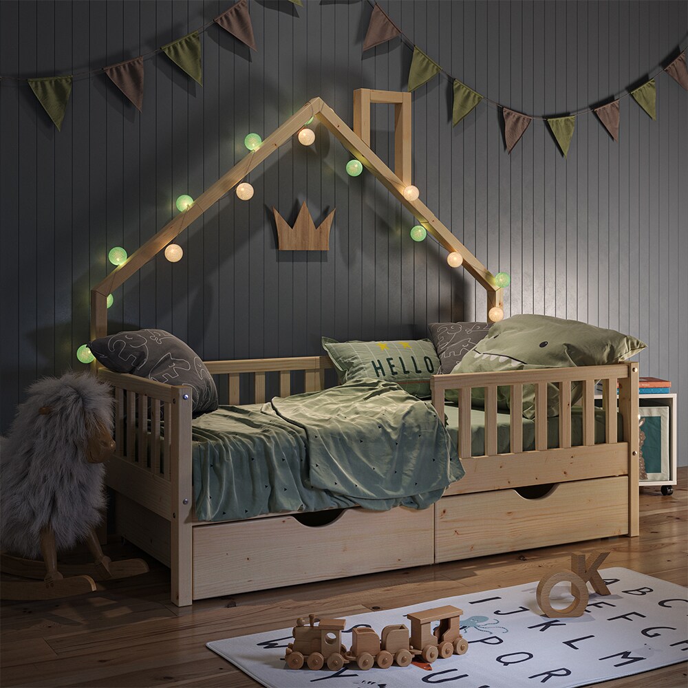 VitaliSpa Hausbett Kinderbett Spielbett Noemi 80x160cm inkl. Matratze Schubladen
