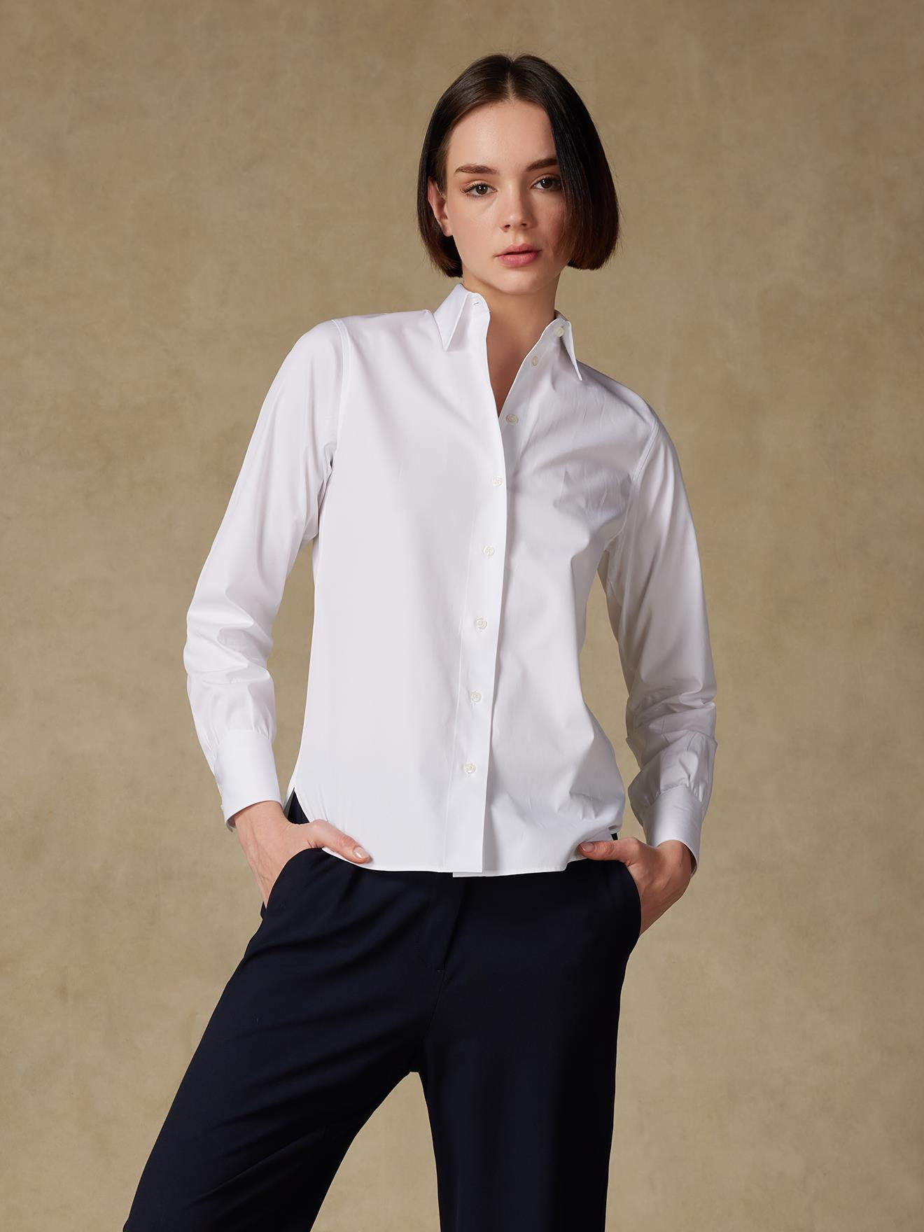 Chemise Albane en popeline blanche