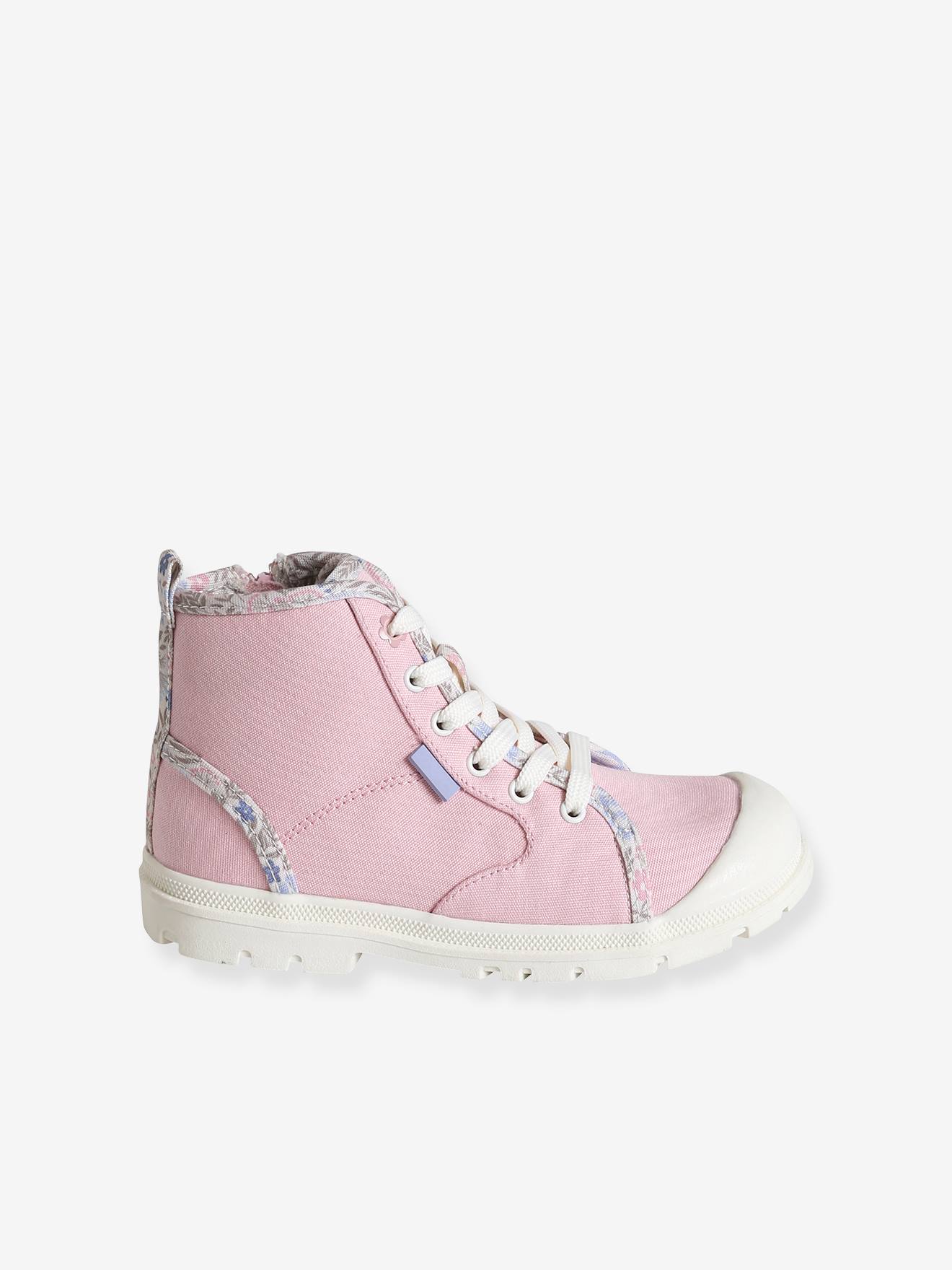 Tênis infantil de cano alto com cadarço e zíper, cor off-white
