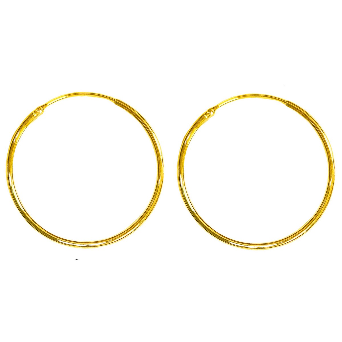 Boucles d'oreilles Créoles en plaqué or 6 cm 60 mm 60mm 1mm