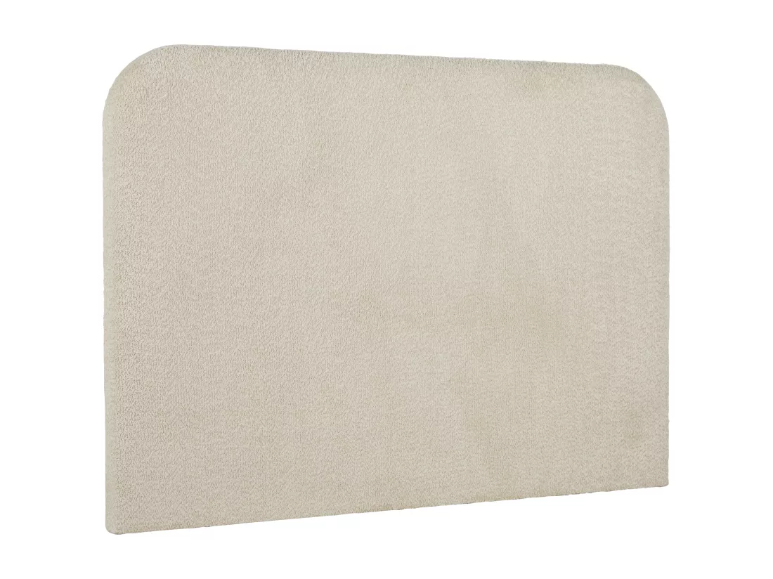 Tête de lit 170 cm SANTADI - Tissu effet bouclettes - Ecru