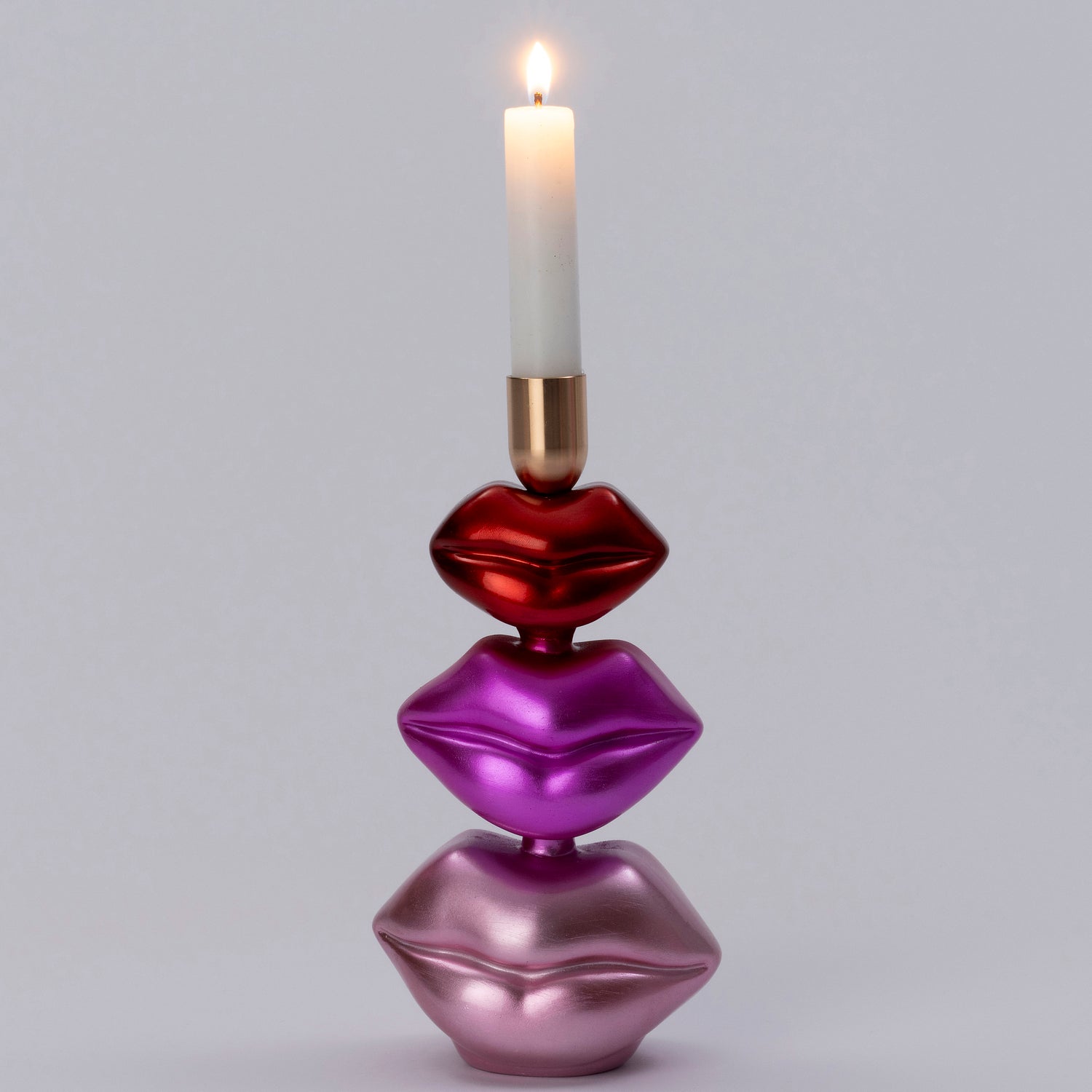 Intratuin kandelaar rood / roze 11,3 x 7,8 x 21,3 cm