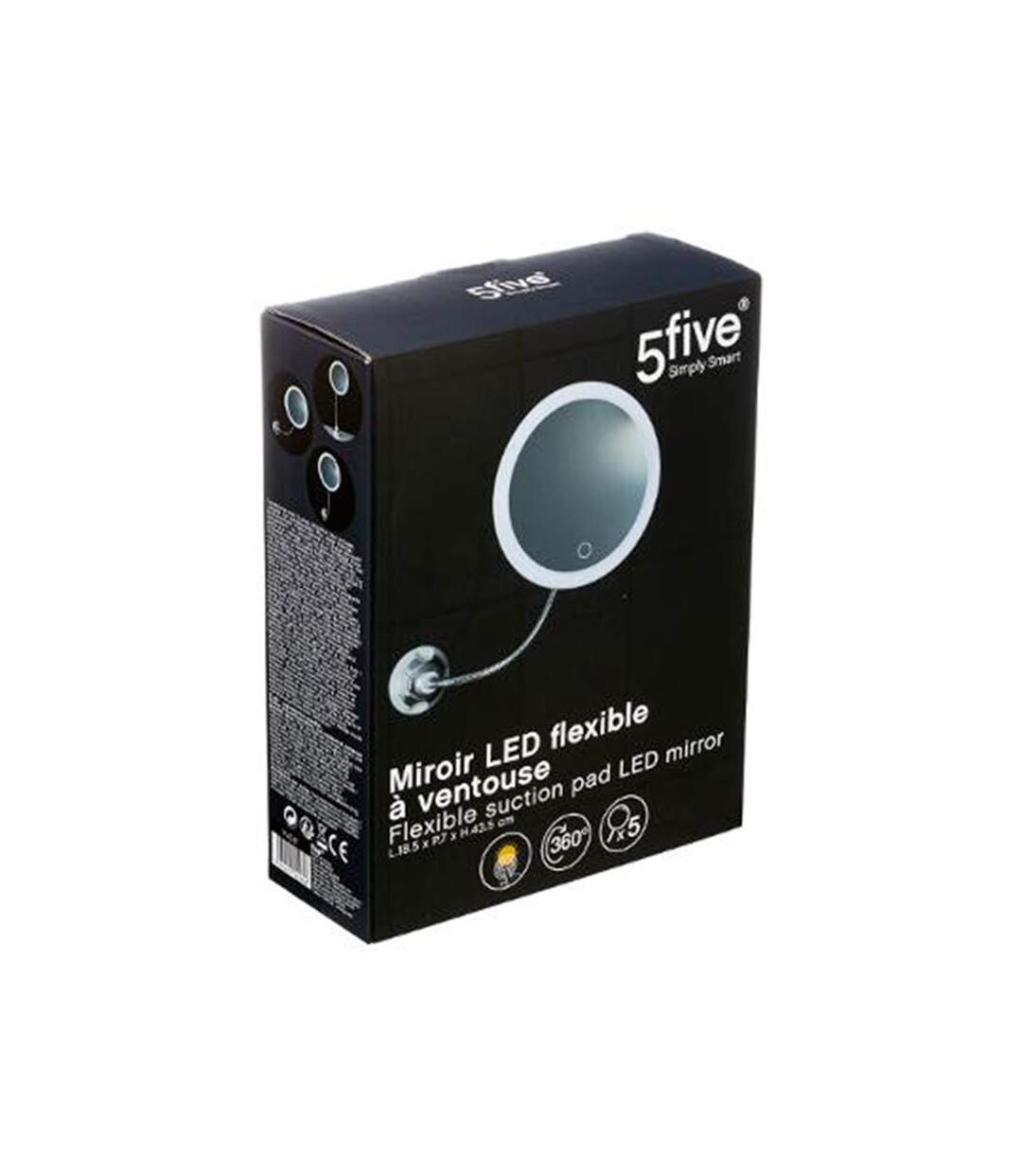 Miroir à Led Flexible Ventouse 43cm Blanc