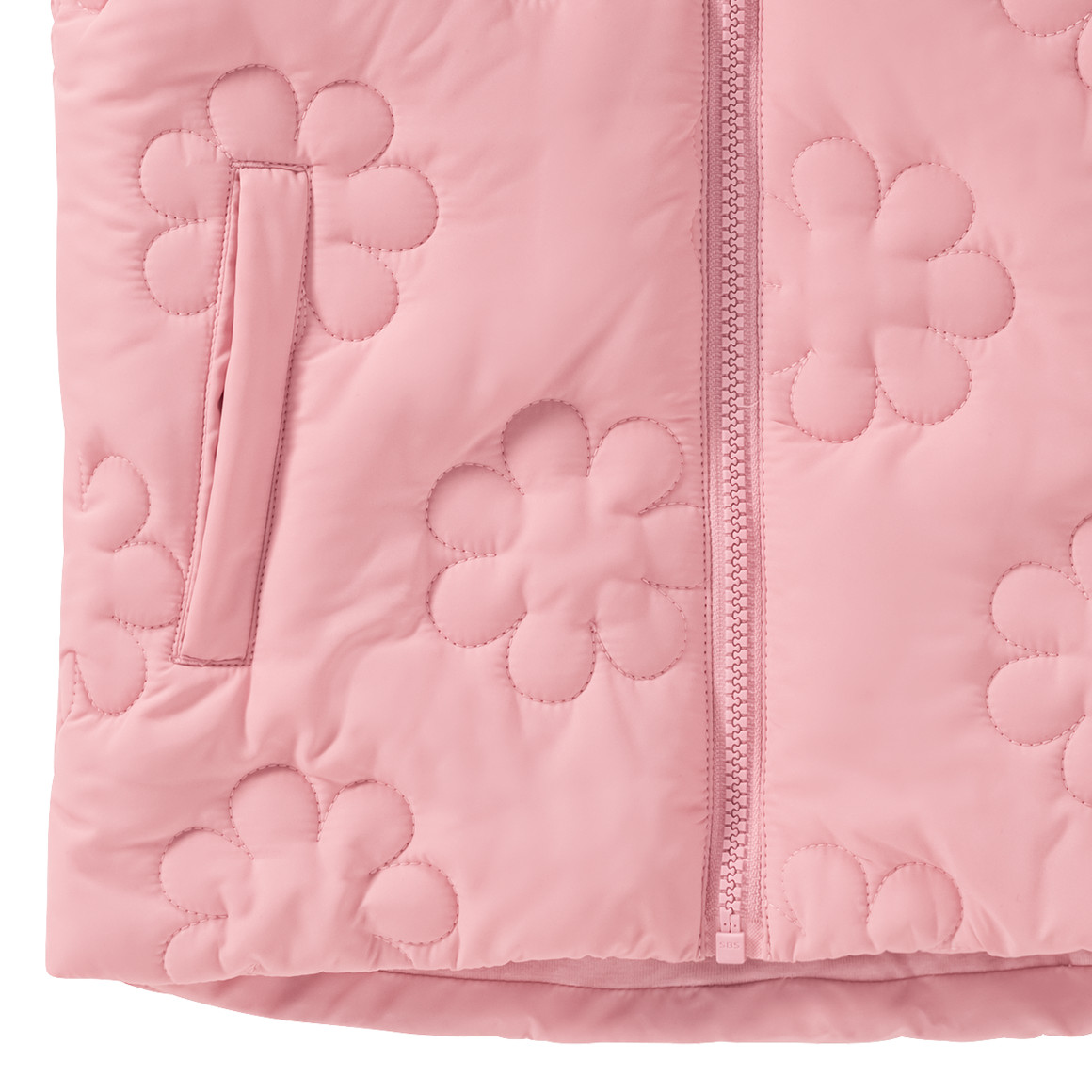 Topolino Mädchen Steppweste mit Blumen-Steppung rosa
