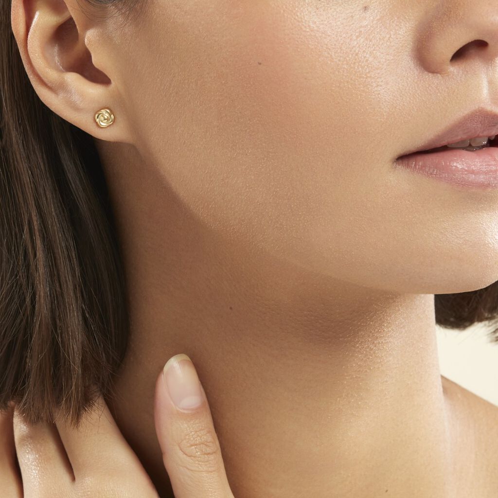 Boucles D'oreilles Puces Philine Fleur Or Jaune