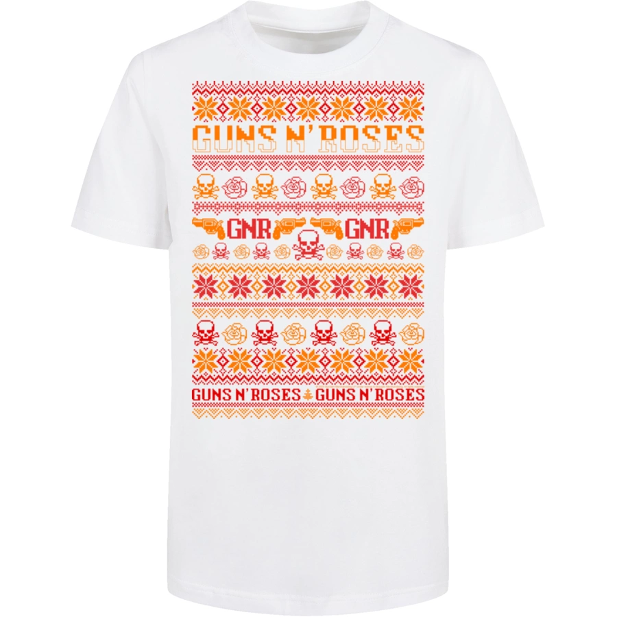 F4NT4STIC Basic Kids T-Shirt Guns n' Roses Weihnachten Christmas weiß