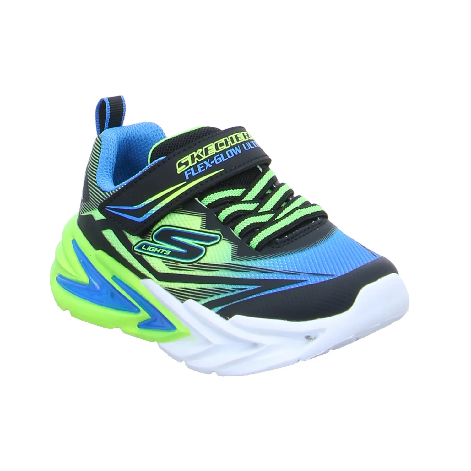SKECHERS Kleinkinder-Halbschuh Klett Blau Textil  Sneaker