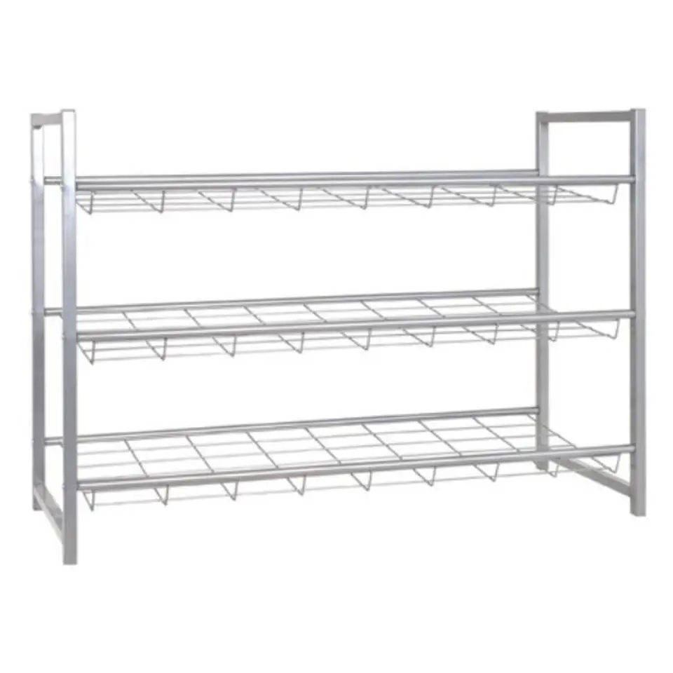 Haku Schoenenrek met 3 planken - Metalen frame - Aluminiumkleur