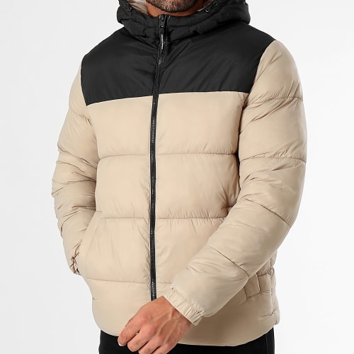 Doudoune Capuche Toby Beige Noir