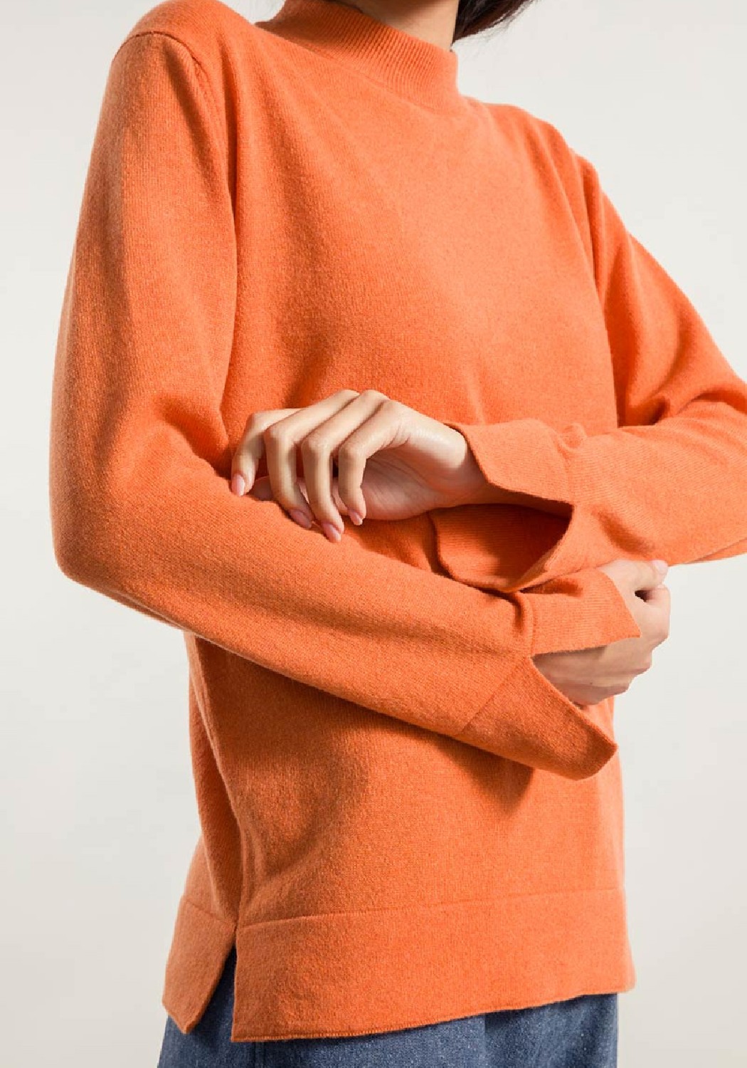 Rifo Kaschmirpullover Isotta Orange Becco d'Oca