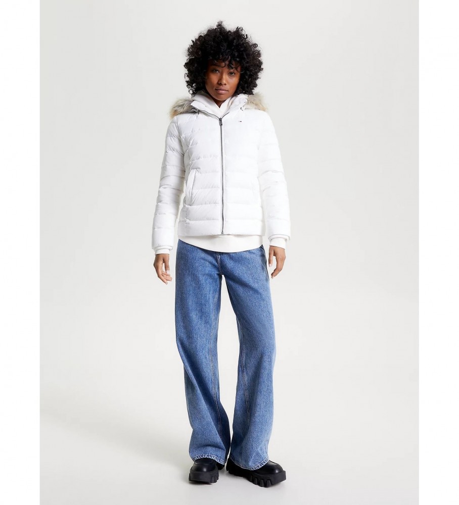 Jaqueta Tommy Jeans Essential Slim Fit com Capuz, Branca