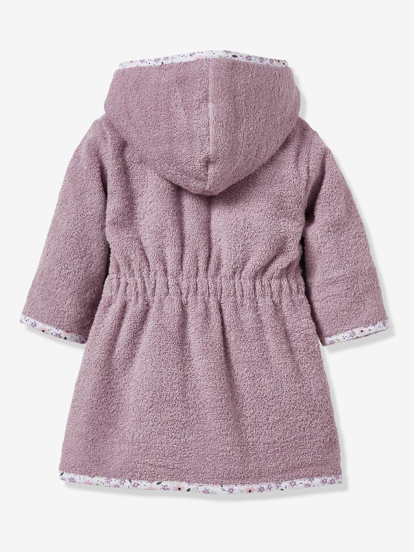 Roupão de bebê personalizável Fleurettes, tamanho médio, liso, roxo.