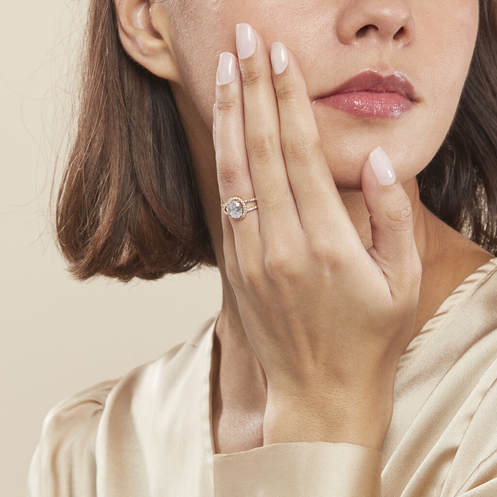 Bague Myriama Plaqué Or Jaune Oxyde De Zirconium