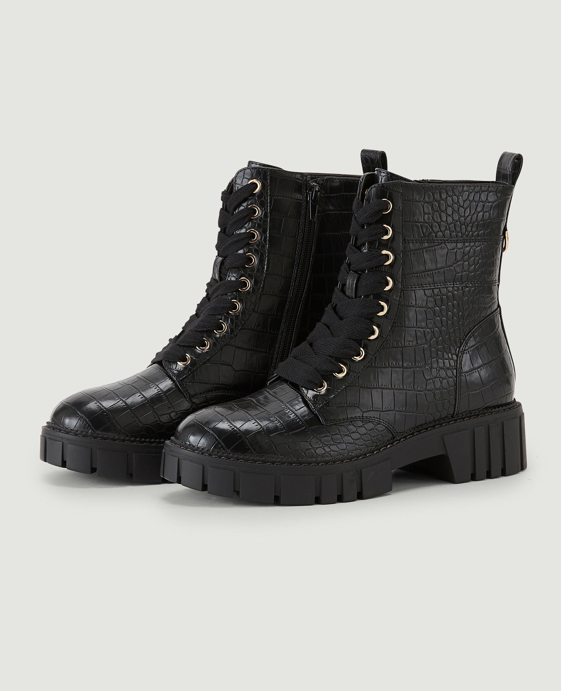 Bottines semelles crantées - Noir
