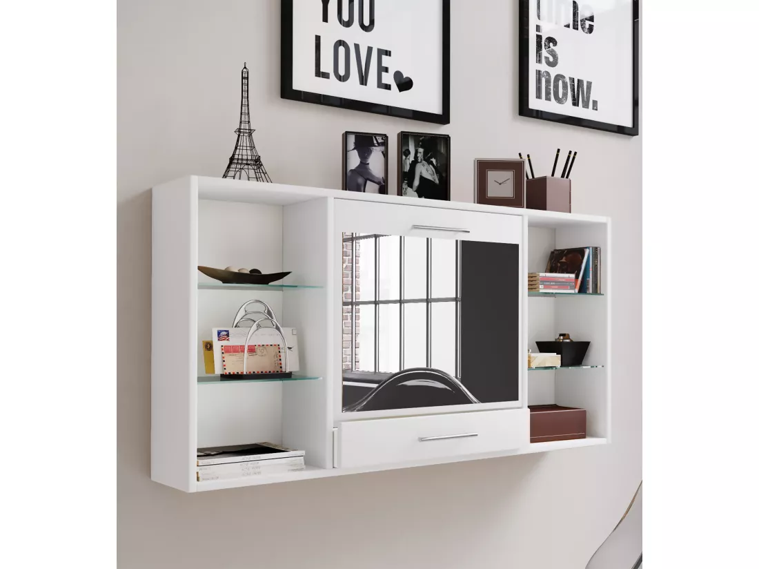 Coiffeuse Table murale Miroir Teala