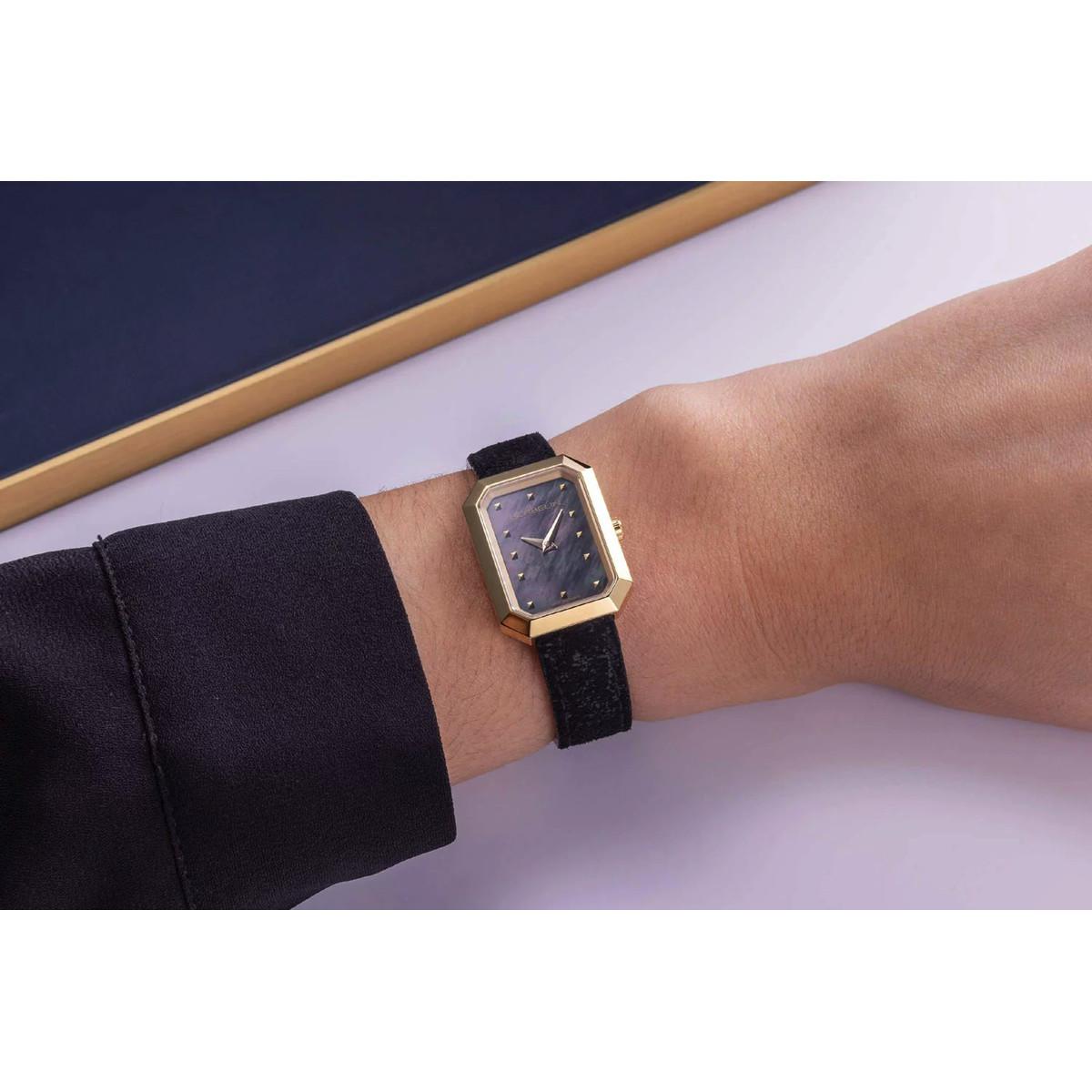 Montre MICHEL HERBELIN Octogône femme bracelet cuir marron