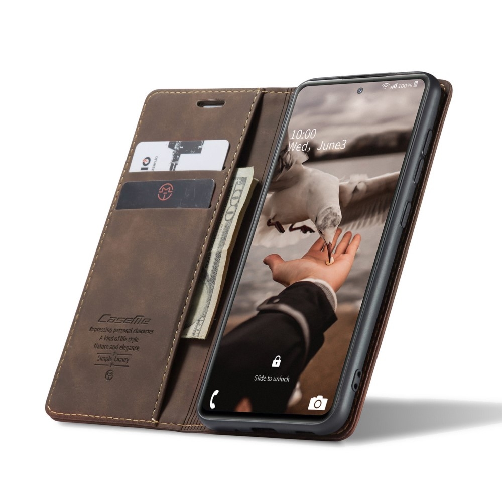 Samsung Galaxy S20 FE / S20 FE 5G Leder Tasche Flip Wallet Etui mit Kartenfächern - Dunkelbraun