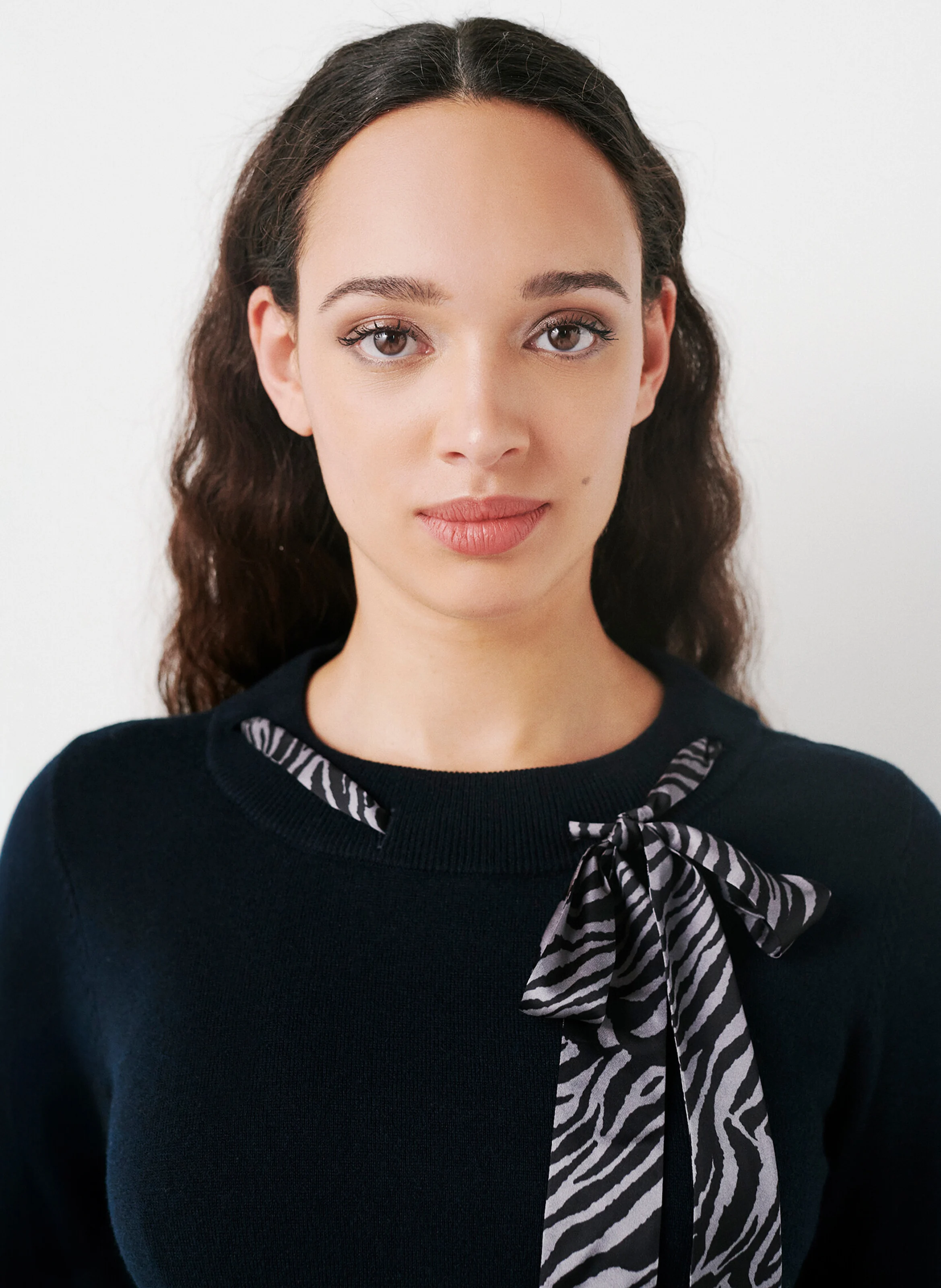 MLANA - Pull col rond en laine mélangée | Noir