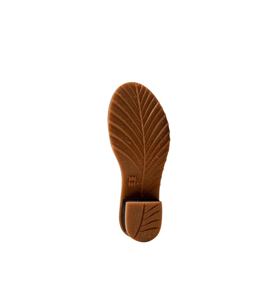 Sandálias de couro El Naturalista N5800 Sabal pretas - Altura do salto: 4,5 cm -