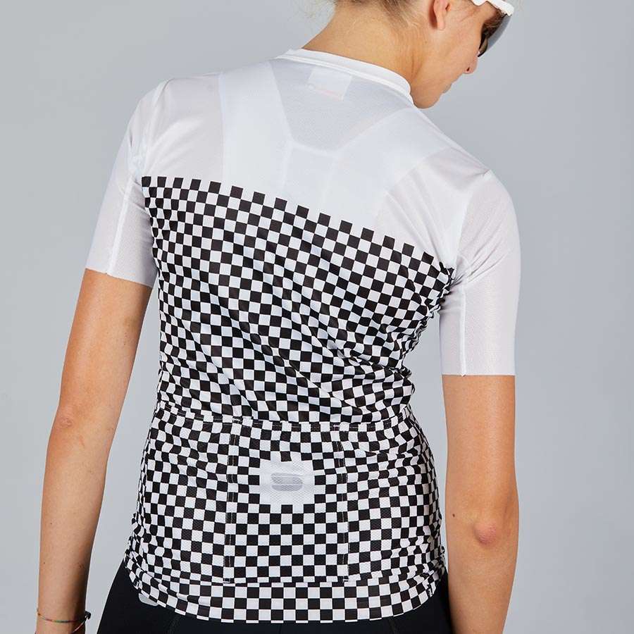 Sportful Checkmate Fietsshirt Korte Mouwen Wit Dames
