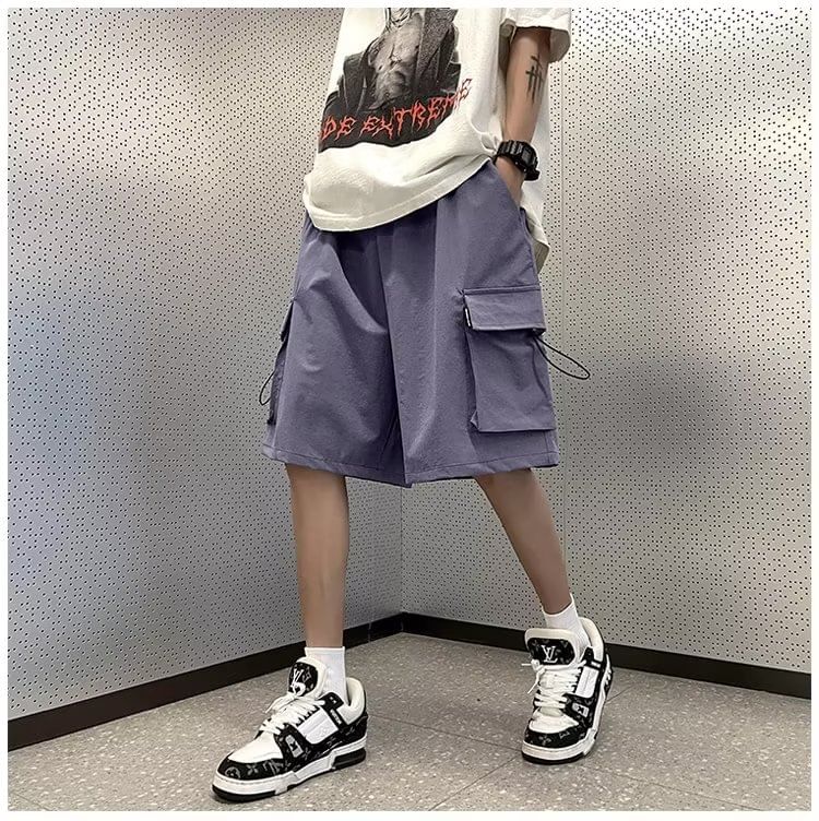 Urtishia - Cargoshorts met trekkoord en effen taille, middelhoge taille