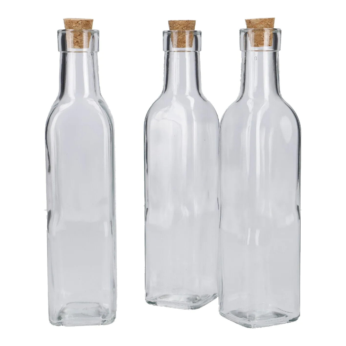 3er Set Flasche mit Korken, 250 ml