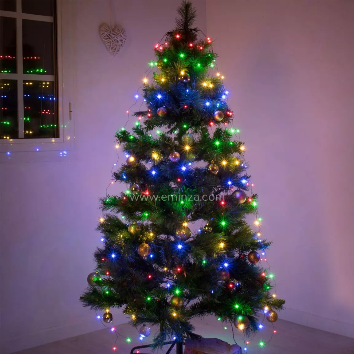 Rideau pour sapin H2,10 m 672 Micro LED Multicolore