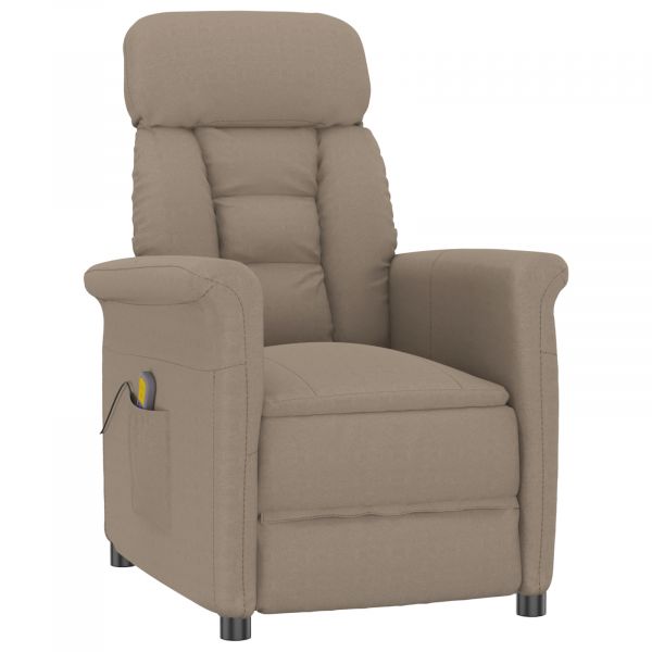 vidaXL Cadeira de Massagem em Microfibra Taupe - 1916168628