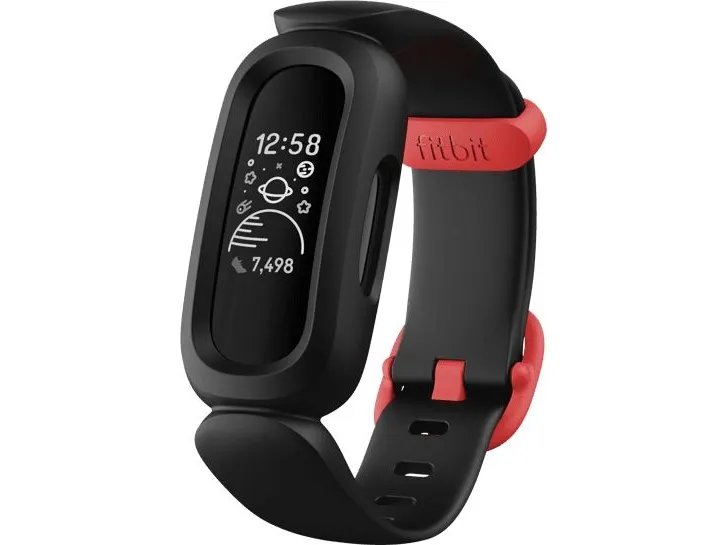 Fitbit Ace 3 - Sort - aktivitetssporer med bånd - silikone - sort/racerrød - display 0.72