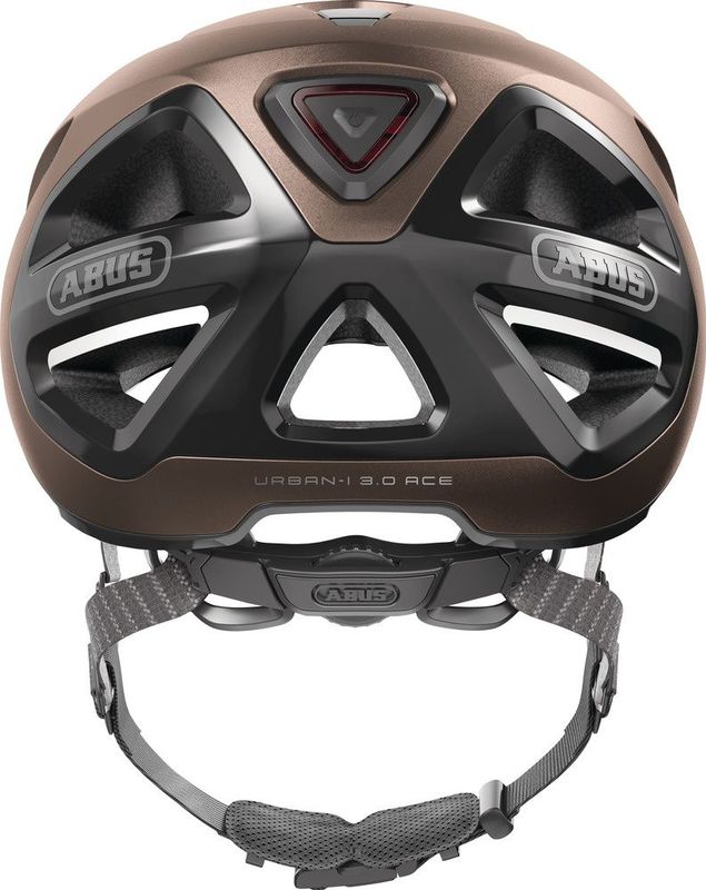 ABUS - Urban-I 3.0 ACE - Fietshelm - Bruin - LED-achterlicht, Verlengd Scherm, Maat M