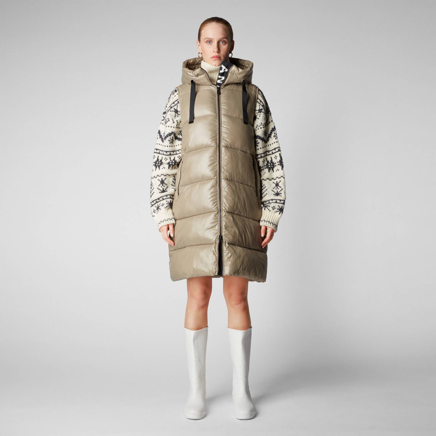 SAVE THE DUCK| Damen Steppweste IRIA lang Regular Fit