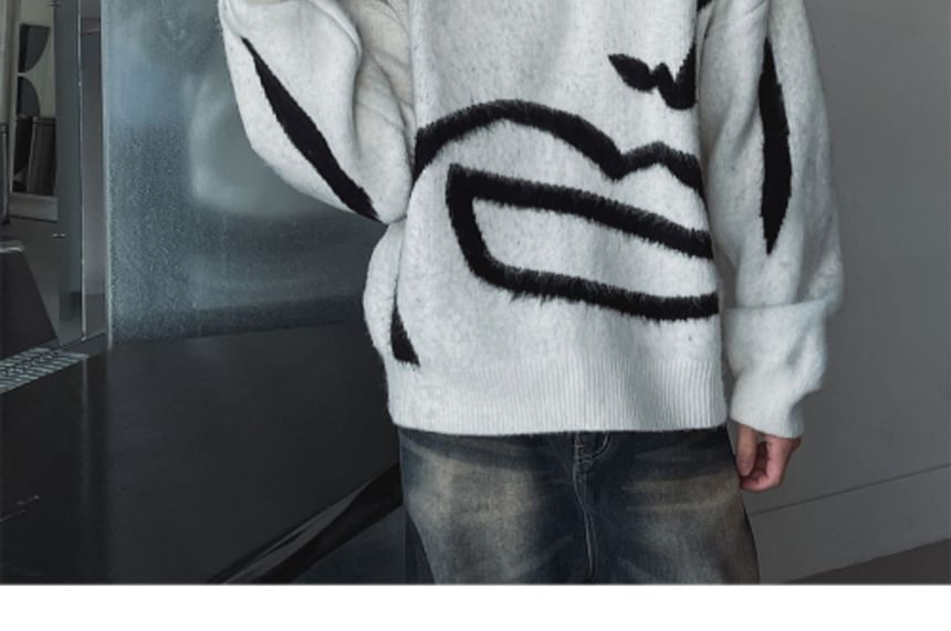 SeoulPop - Unisex Cartoon Print Loose-Fit Trui