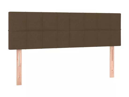 Sommier tapissier matelas et LED Marron foncé 140x190 cm Tissu