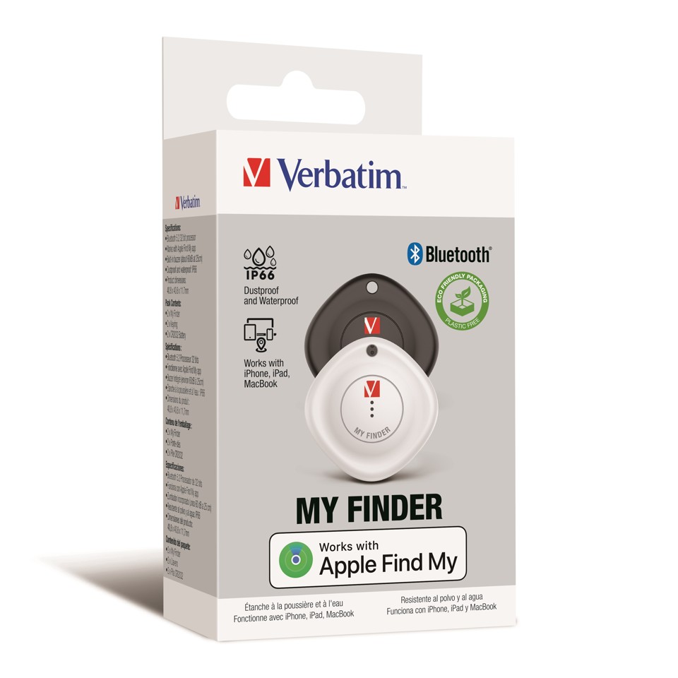Verbatim - My Finder Bluetooth Tracker, sort/hvid (2-pak)