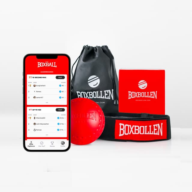 Boxbollen Komplet sæt med fitnessudstyr (rød)