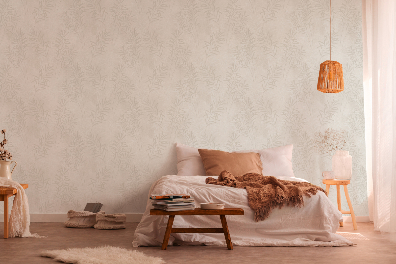 A.S. Creation Vliestapete - creme-beige - floral - 10 Meter