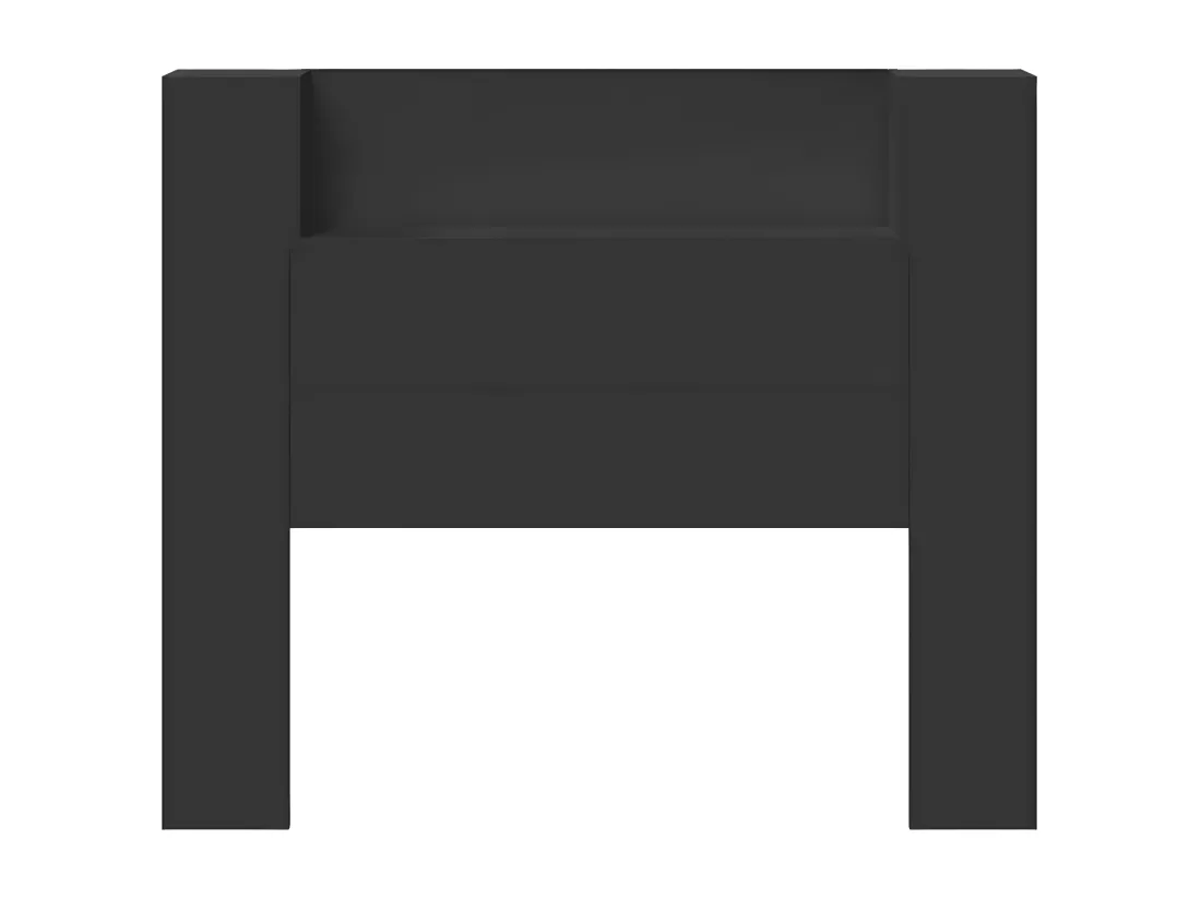 Armoire tête de lit avec LED noir 120x16,5x103,5 cm