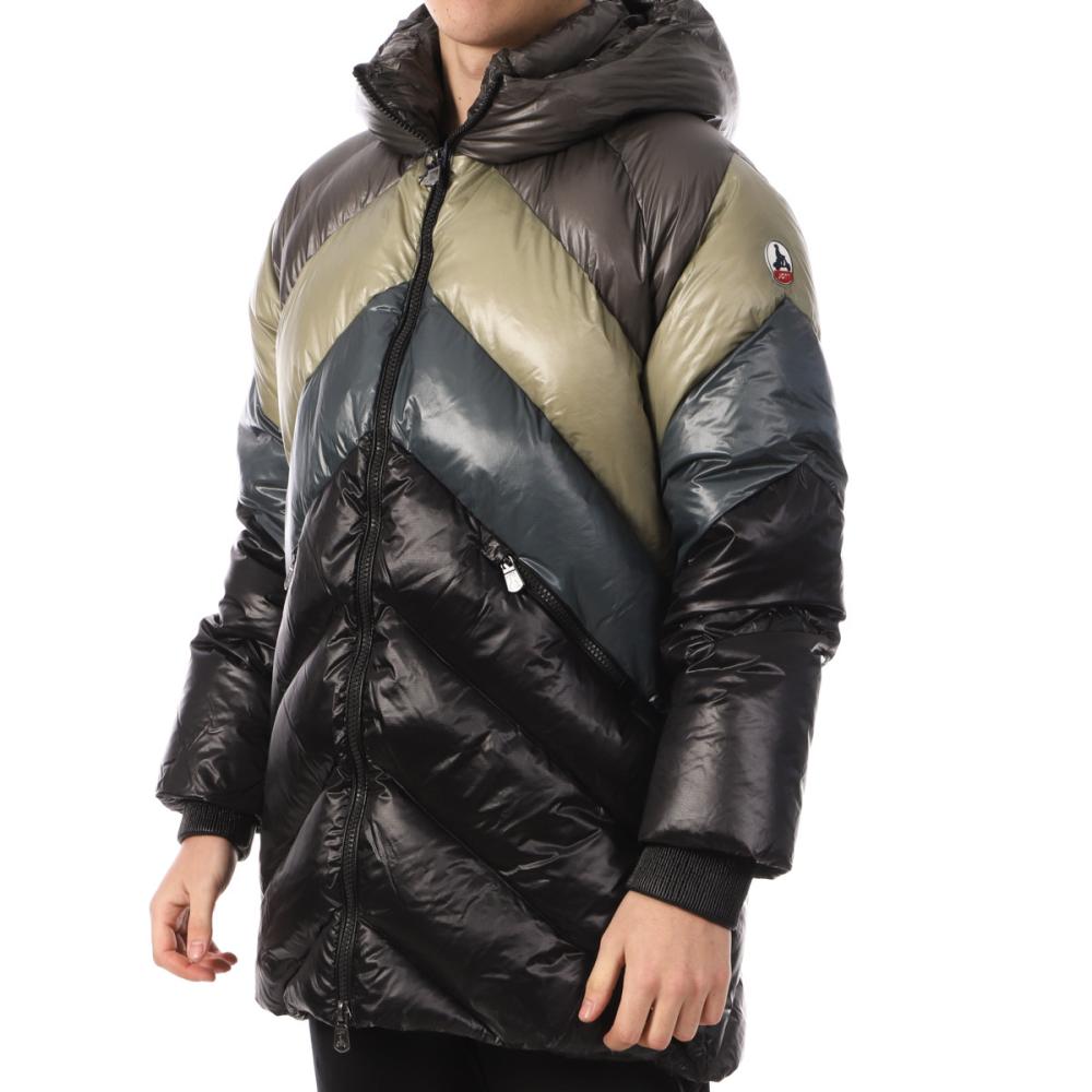 Jott Doudoune Longue Noir/Kaki Homme Jott Combo Sauge