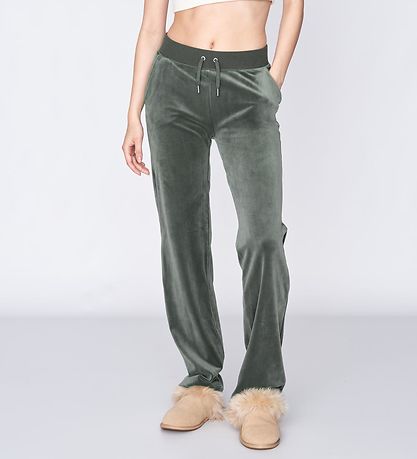 Juicy Couture Velours Hosen - Dark Moos