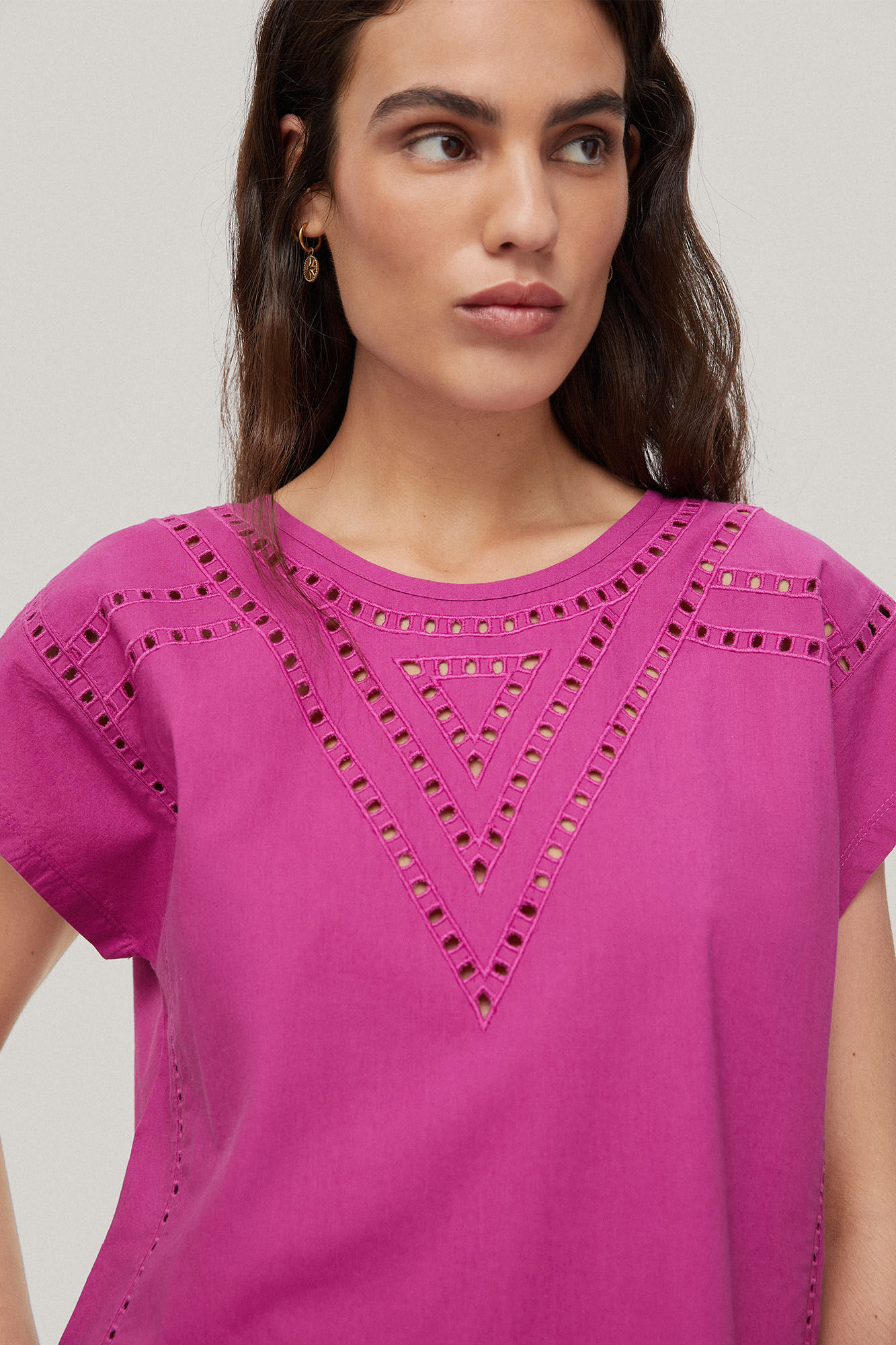 Camiseta combinada Vainicas - Roxa