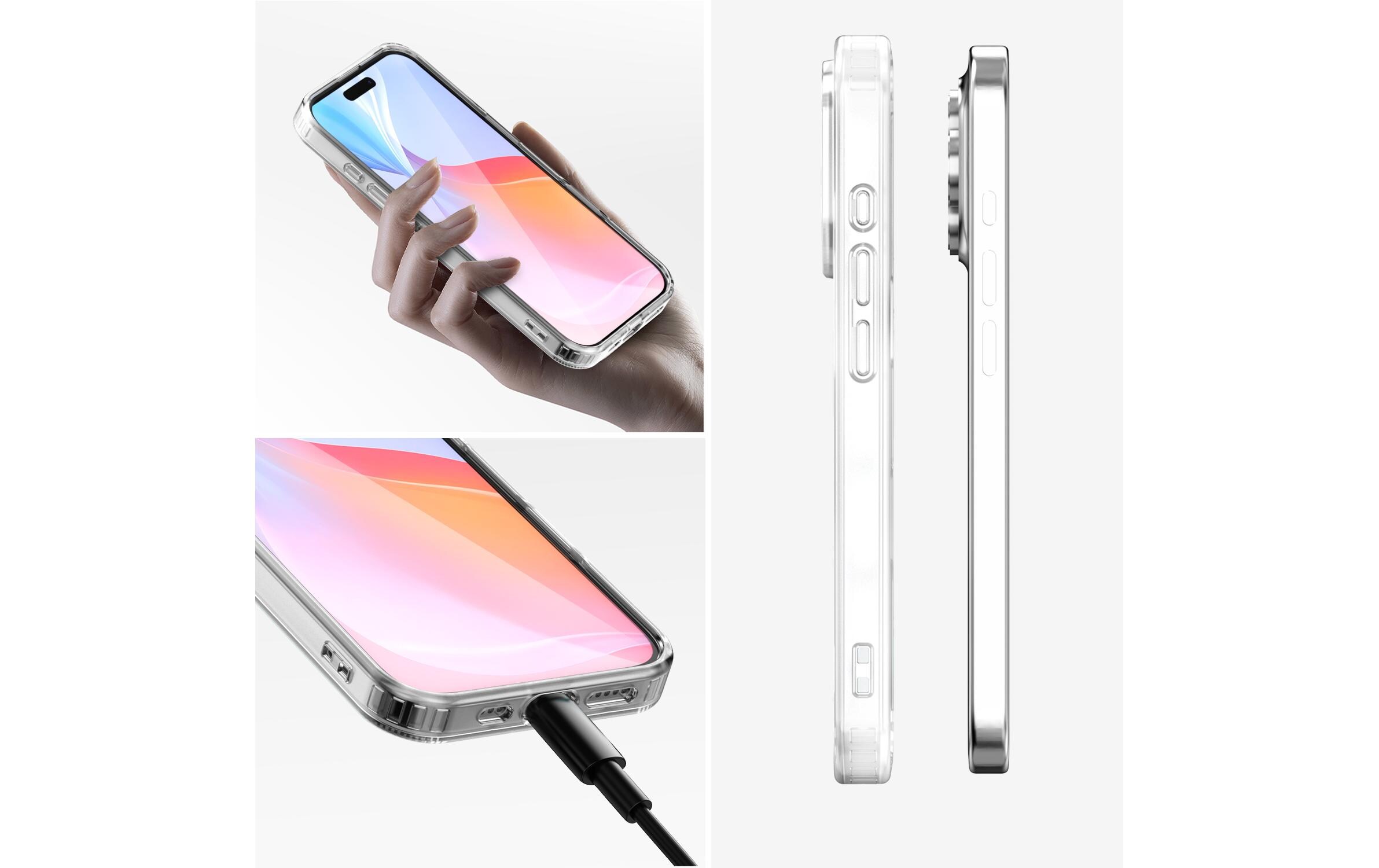 360° Premium Set iPhone 16 Pro MaxSet aus Displayschutzfolie und hochfester Schutzhülle für das iPhone 16 Pro Max