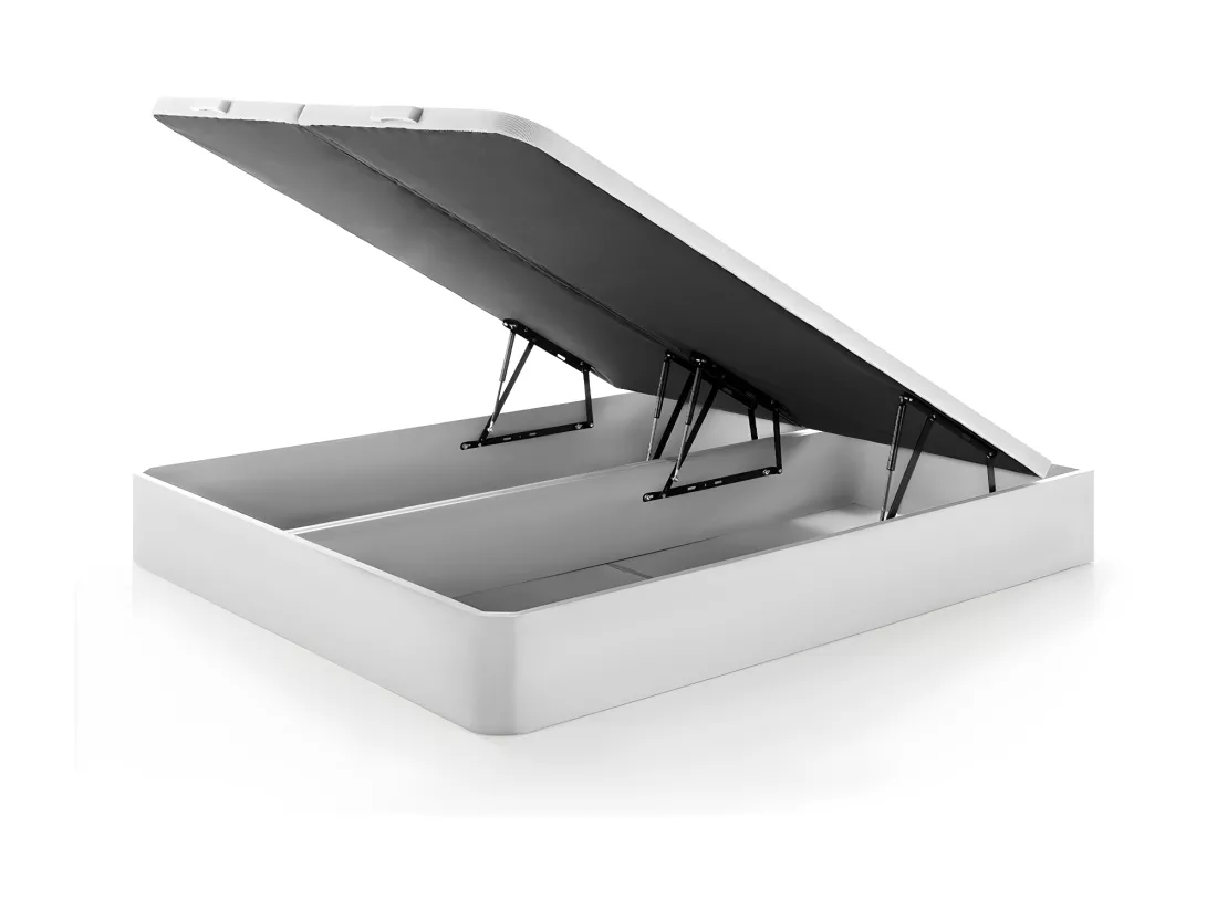 Ensemble 180 x 200 cm sommier coffre blanc + matelas ressorts ensachés 5 zones accueil mémoire de forme ép.23cm - BABYLONE de YSMÉE