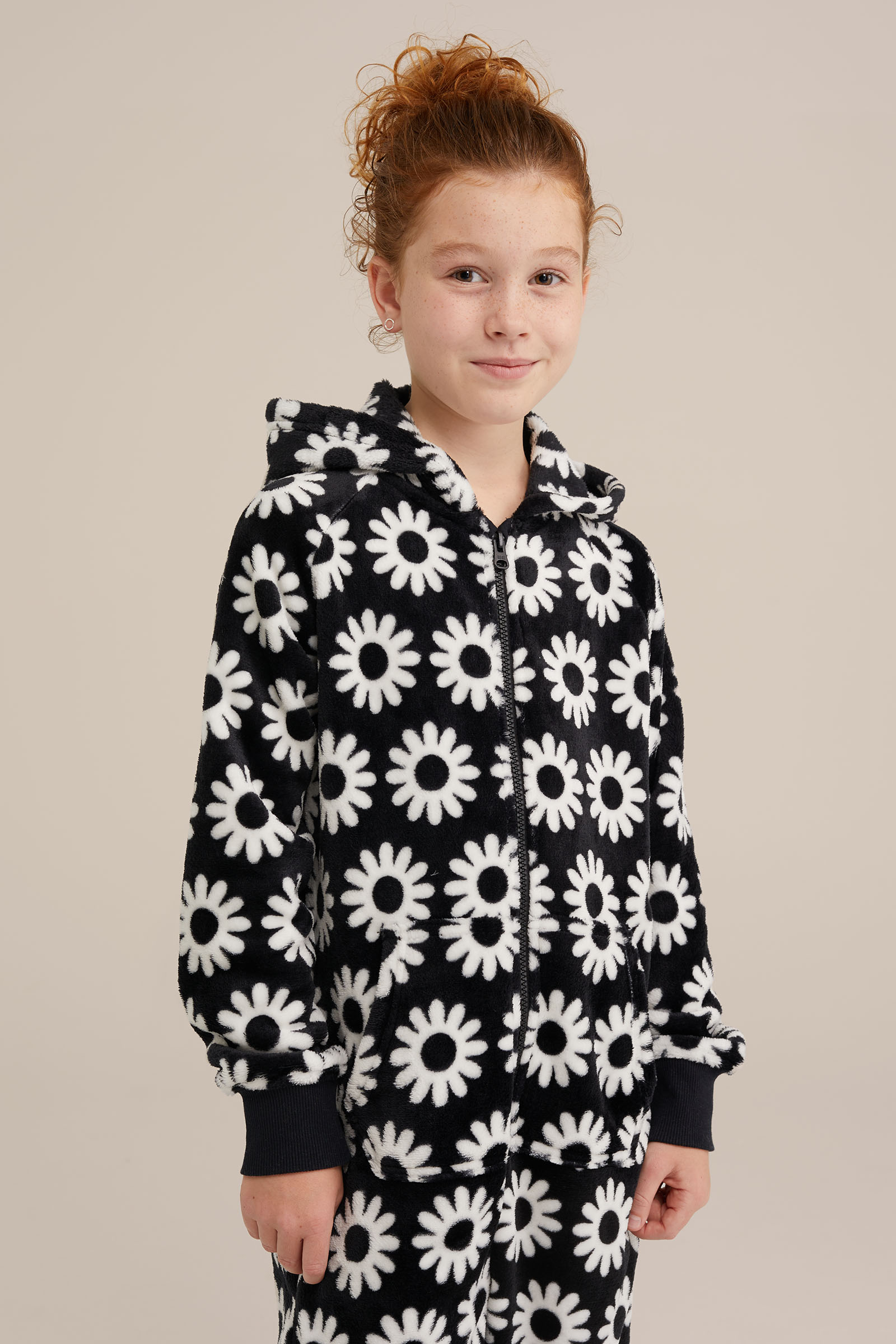 Meisjes onesie met dessin WE Fashion Zwart