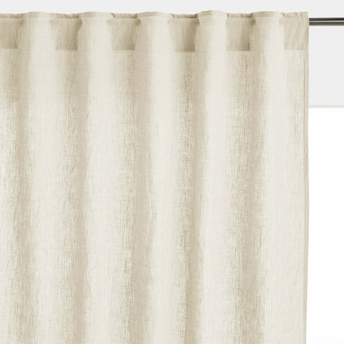 LA REDOUTE INTERIEURS<br>Cortina de linho lavado com laços ocultos, radiador, Onega