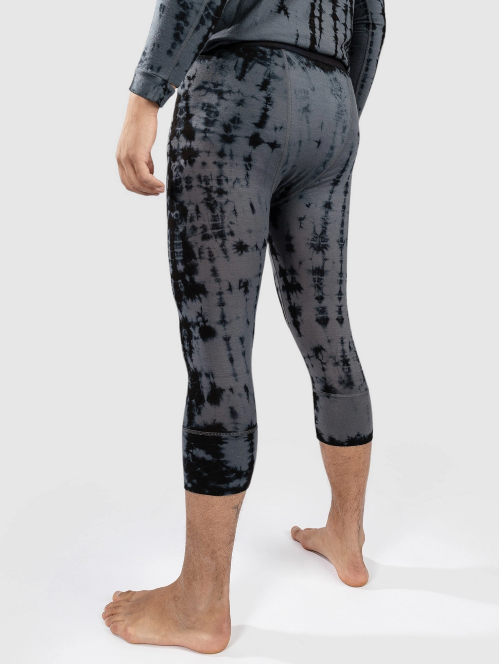 Mons Royale Merino Cascade Flex 3/4 Legging Base Layer B grey tie dye