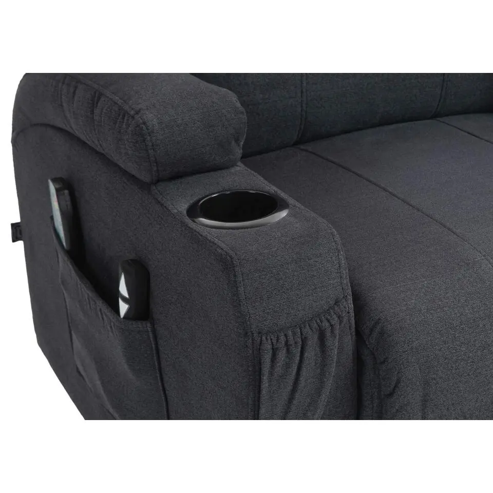 CLP Fauteuil Hepler zwart Frame - Stof - donkergrijs