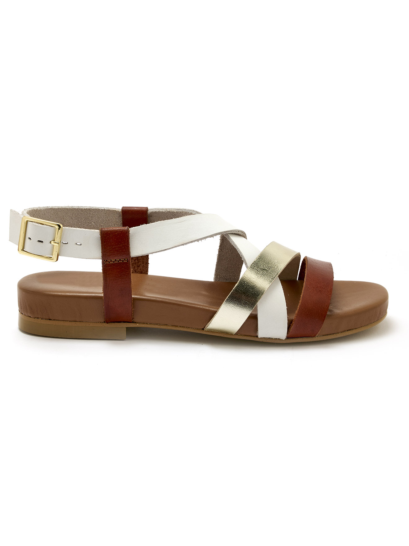 Sandales plates en cuir