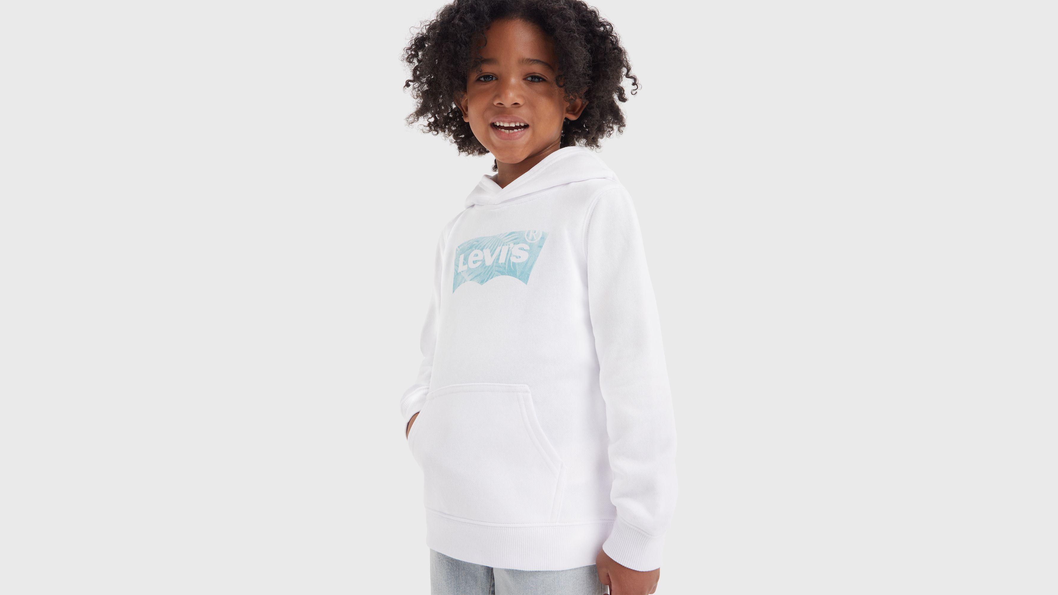 Enfant sweat à capuche Palm Batwing - Bright White - Blanc